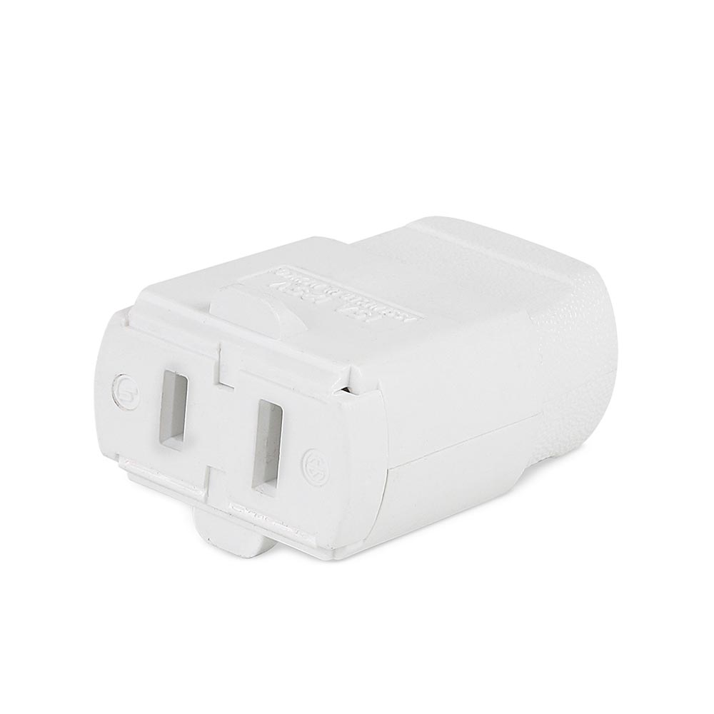 Conector aéreo polarizado 2 patas 15A Blanco