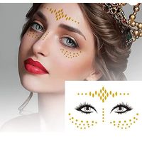Glitter dorado hojitas estilo tatuaje temporal para rostro fiestas conciertos rave festival