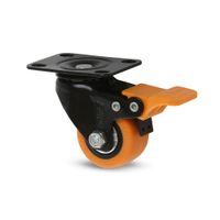 Garrucha plataforma naranja con freno 1 1/2"""" 41 kg