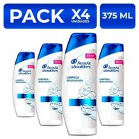 Shampoo Head & Shoulders Limpieza Renovadora 375ml PackX4