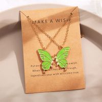 Set x 2 collares mariposas verdes para mejores amigas bff San Valentín