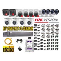 Kit 14 Cámaras de Seguridad Hikvision 6 Camara Audio Incorporado Full HD 1080p