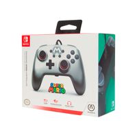 Mando Enhanced Wired Controller Powera Mario Silver Nintendo Switch
