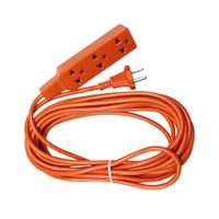 Extensión eléctrica 3 toma corriente 25ft