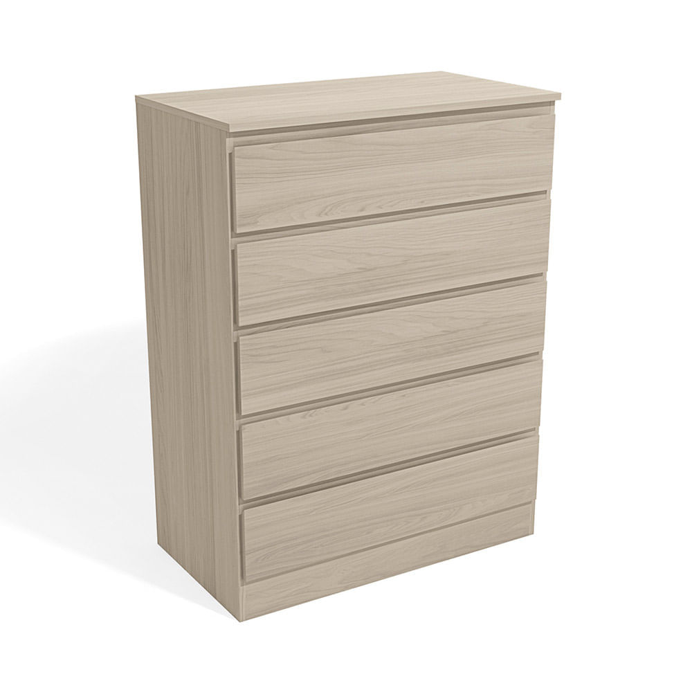 Cómoda Viena 5 cajones sin tirador Almendra