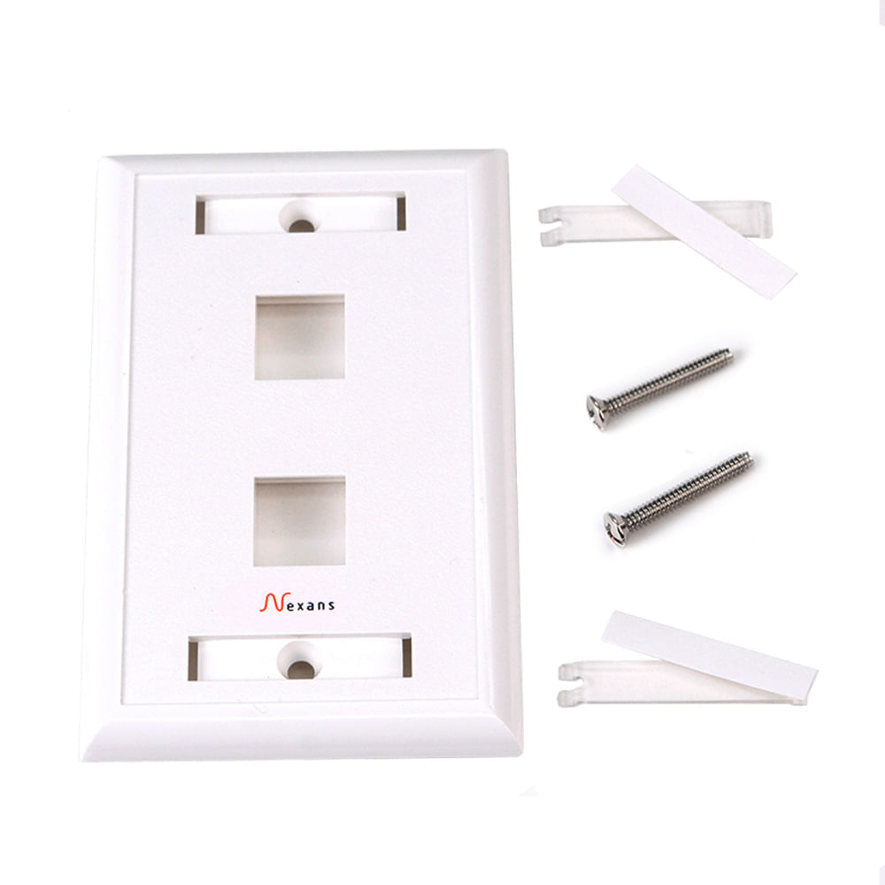 Placa 2 puertos RJ45 Indeco