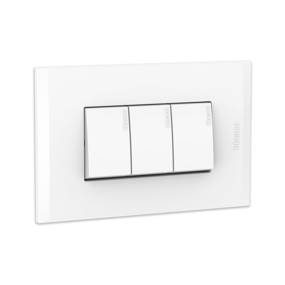 Modus4 Interruptor triple Blanco