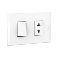 Interruptor + Tomacorriente Universal Blanco
