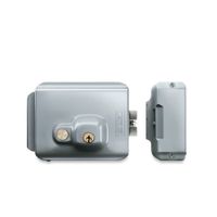 Cerradura eléctrica con botón Plateado