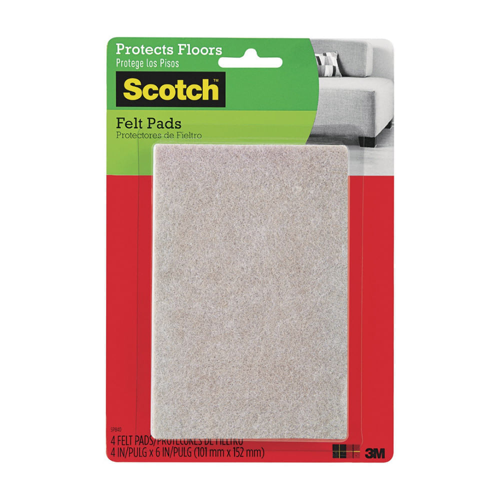Felpas 3M rectangulo Beige 4 In x 6 In 4/PK