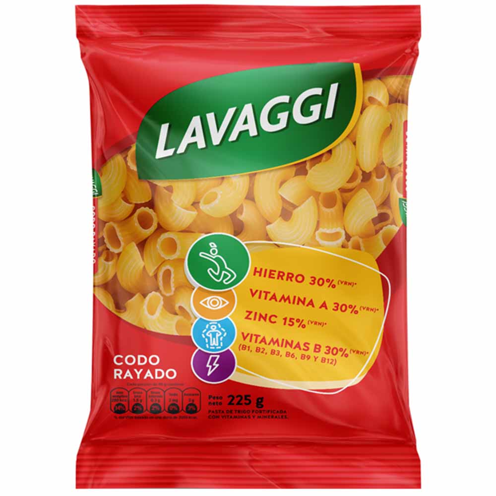 Fideo Codo Rayado LAVAGGI Bolsa 225g