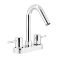 Mezcladora para Lavatorio Bimando Trebol Memphis 4"" Baja Plata Cromado