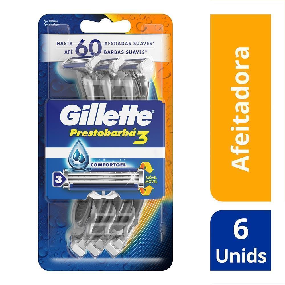 Máquinas Desechables Gel Gillette Prestobarba3 6 unidades