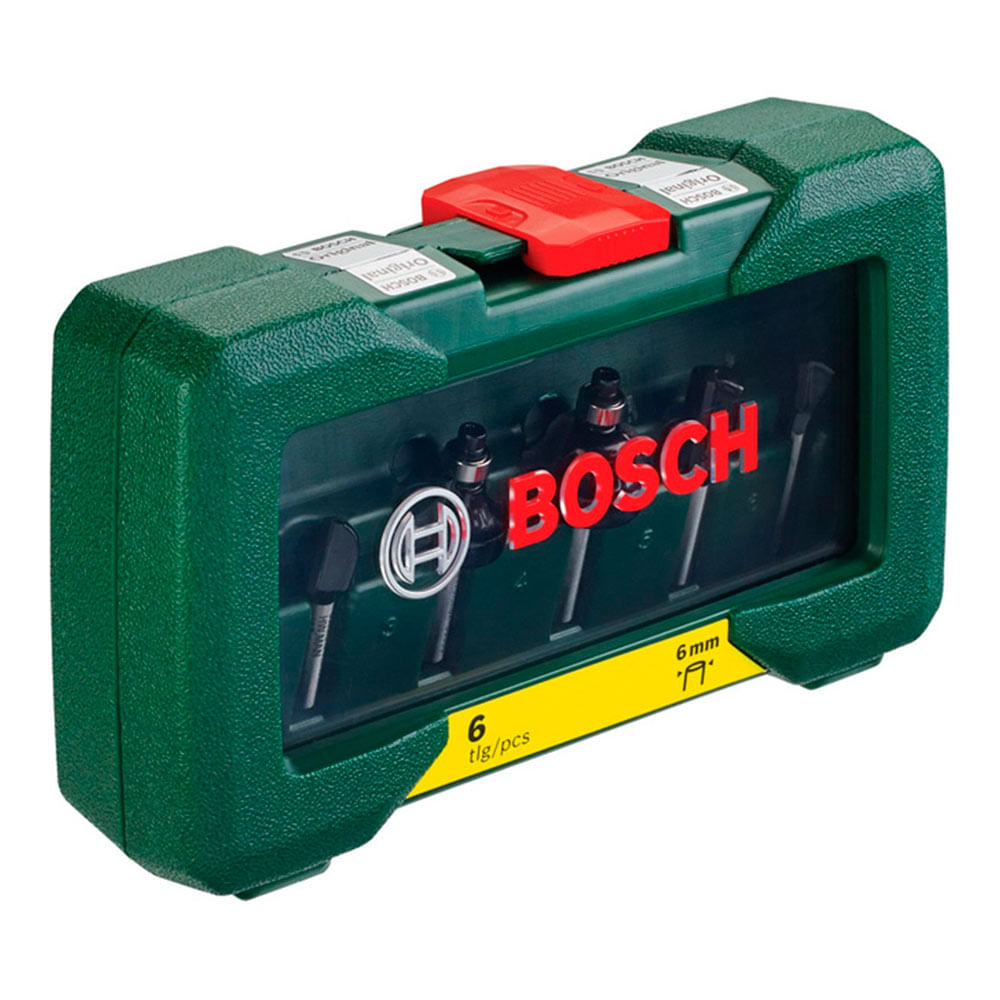 Set 6 Fresas Vástago para Madera Bosch 1/4"" HM