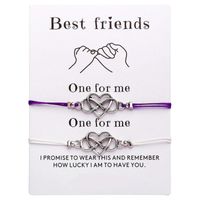 Set x 2 pulseras corazón infinito para mejores amigos morado y blanco