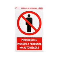 Señal Prohibido Ingreso Personal No Autorizado