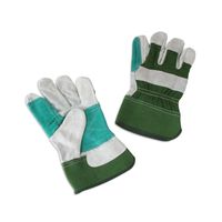 Guante de carnaza con lona Verde