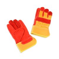Guante de carnaza con lona Roja