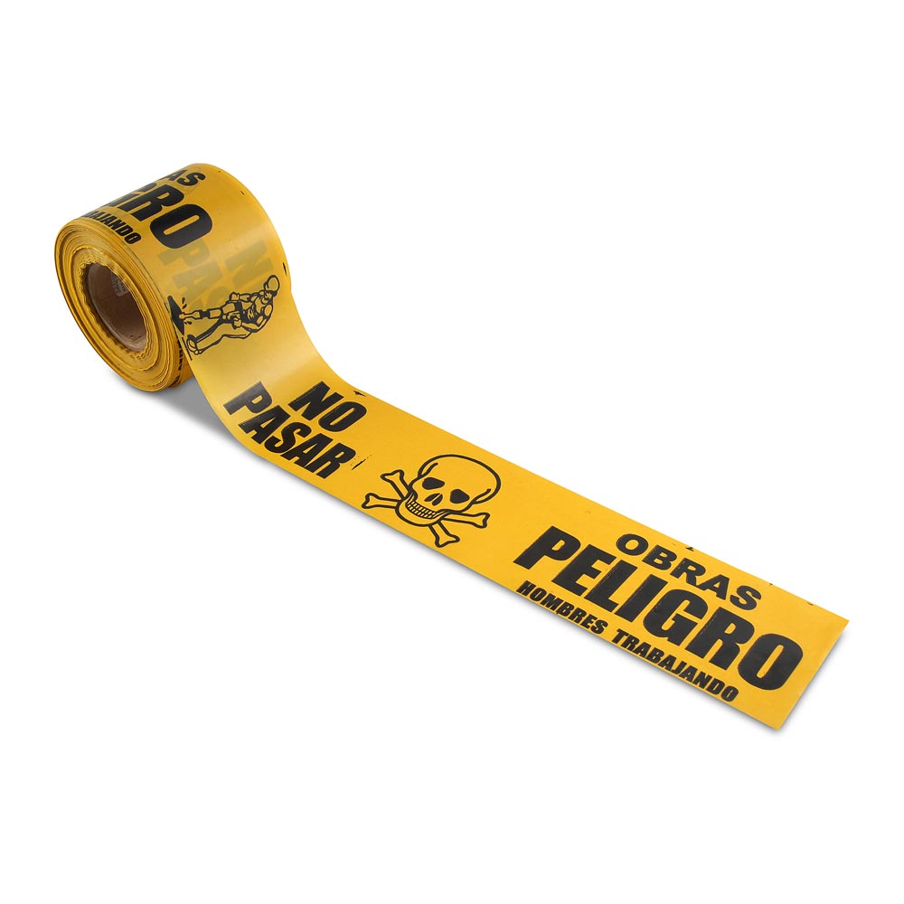 Rollo de cinta de peligro Amarilla 80 metros