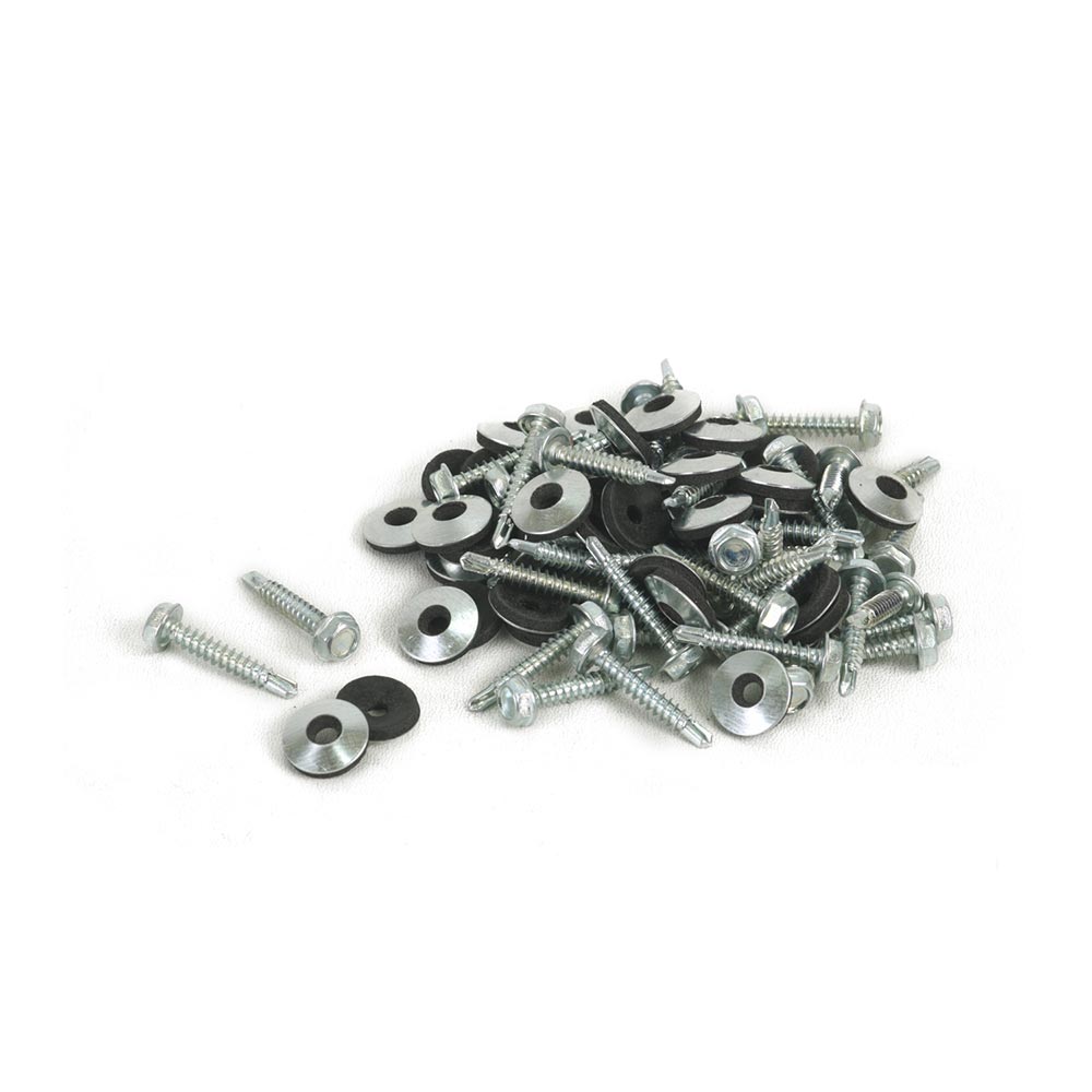 Tornillo hexagonal 8x1"" + Arandelas de neopreno x 50 unidades