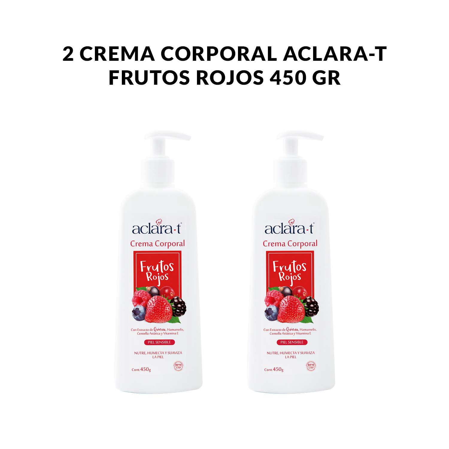 2 Crema Corporal Aclara-T Frutos Rojos 450gr