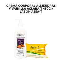 Crema Corporal Almendras y Vainilla Aclara-T 450g + Jabón asea-T