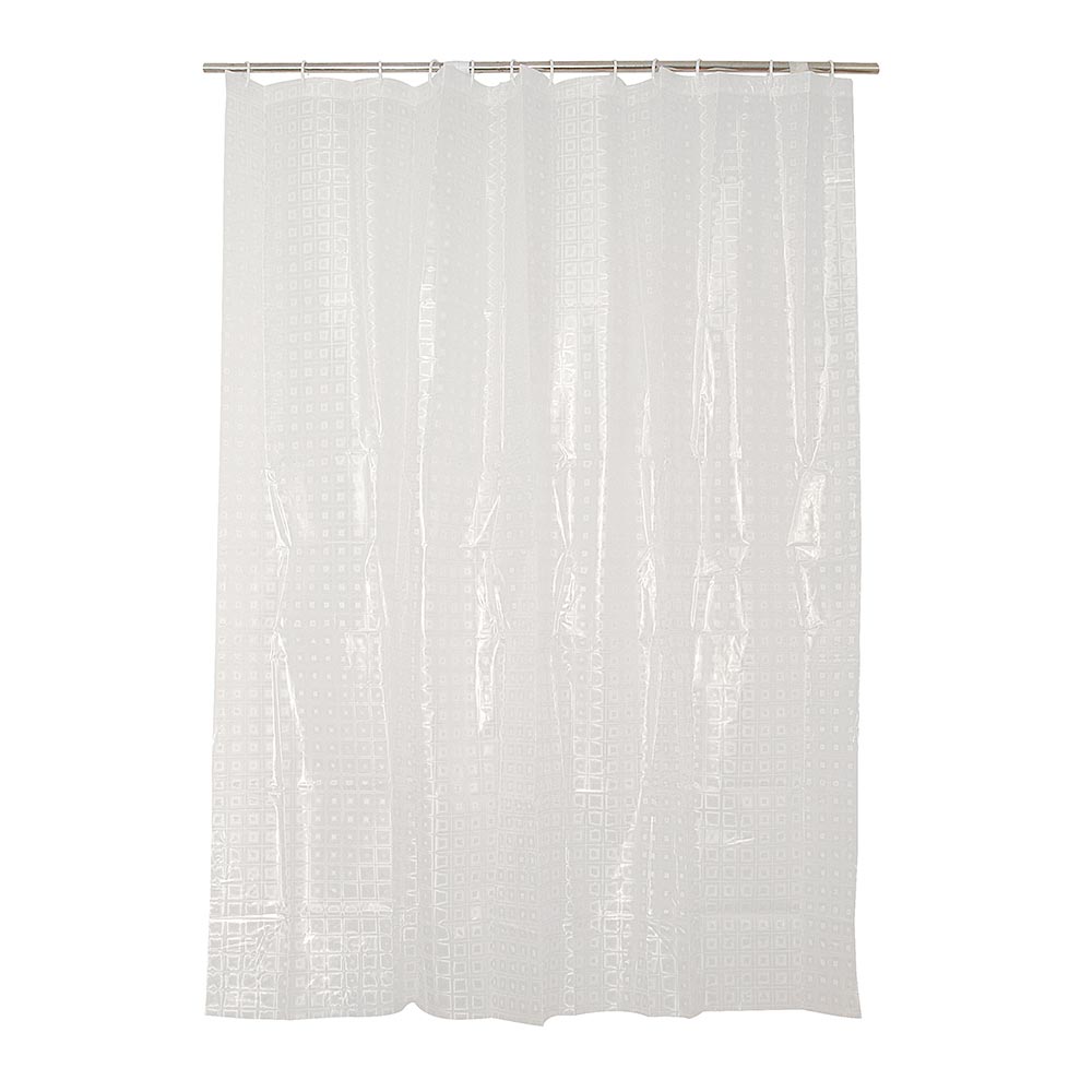 Cortina de Baño con Aros Naranja 180x180cm Peva Quadros