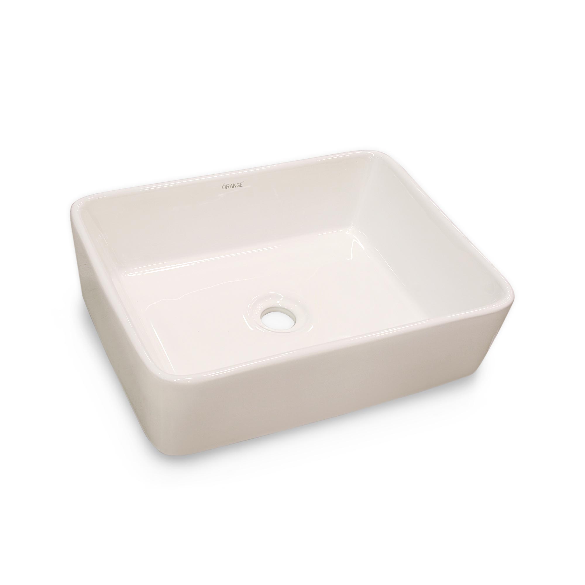 Ovalin Rectangular Orange Treviso para Sobreponer 48cm Blanco