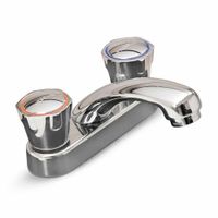 Mezcladora para Lavatorio Bimando Trebol Eco 4"" Baja Plata Cromado