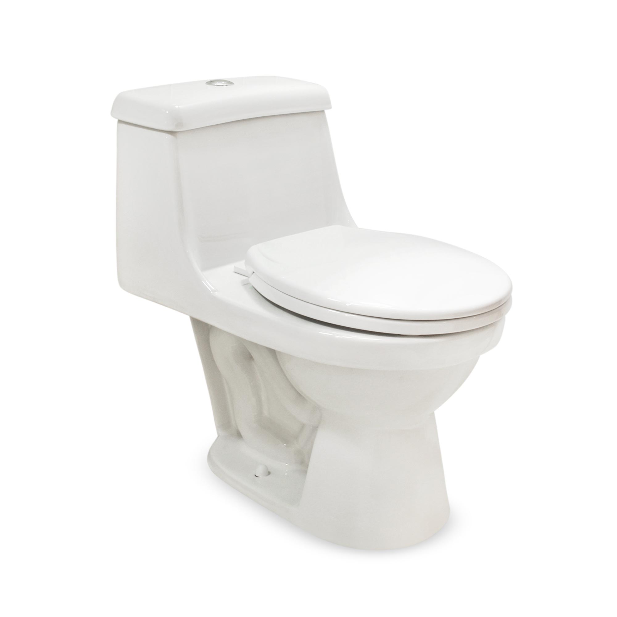 Inodoro One Piece Buzios botón superior + Asiento Vallarta Blanco