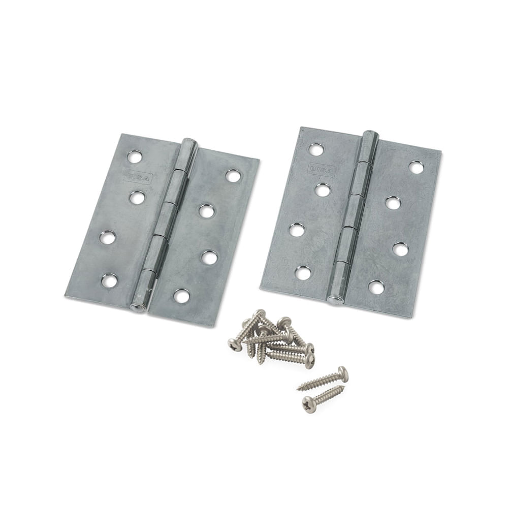Bisagra con remache Acero Zincada 4""x3"" x 2 unidades
