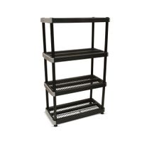 Estantería plástica ventilada 4 niveles Negro