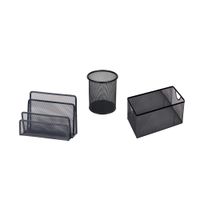 Organizadores para escritorio Mesh Negro x3 piezas
