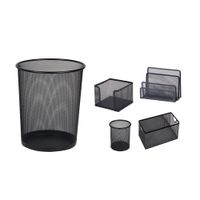 Set de organizadores para oficina Negro 5 piezas