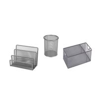 Organizadores de oficina Mesh Gris x3 piezas