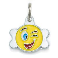 Placa de Identificación para Mascotas - Diseño Carita feliz Rainbow