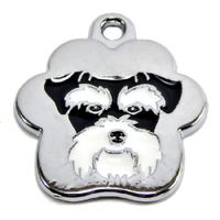 Placa de Identificación para perro Schnauzer rainbow Grande