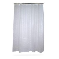 Cortina de Baño con Aros Naranja 180x180cm Peva Copos