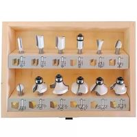 Set Fresas de Vástago Makita Caja de Madera 1/4"" 12 Unidades