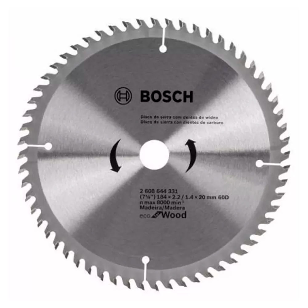 Disco Sierra Circular Carburo para Madera Bosch 7-1/4"" 60D