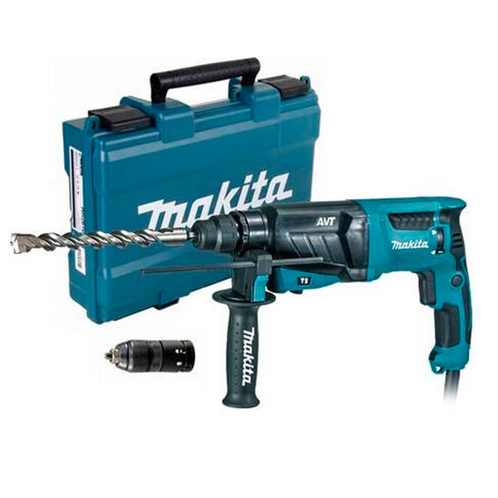Martillo Perforador Plus Eléctrico Makita AVT 800W 26 mm LED Chuck HR2631FT
