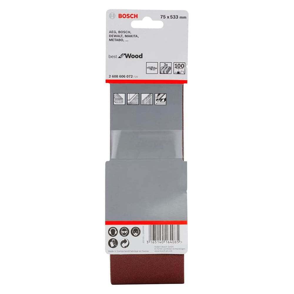 Lija de Banda Bosch 3""X21"" Gr.100 X3U Best for Wood