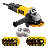 Amoladora Esmeril Stanley SG7115V10 4 1/2"" 750w + 10 Discos