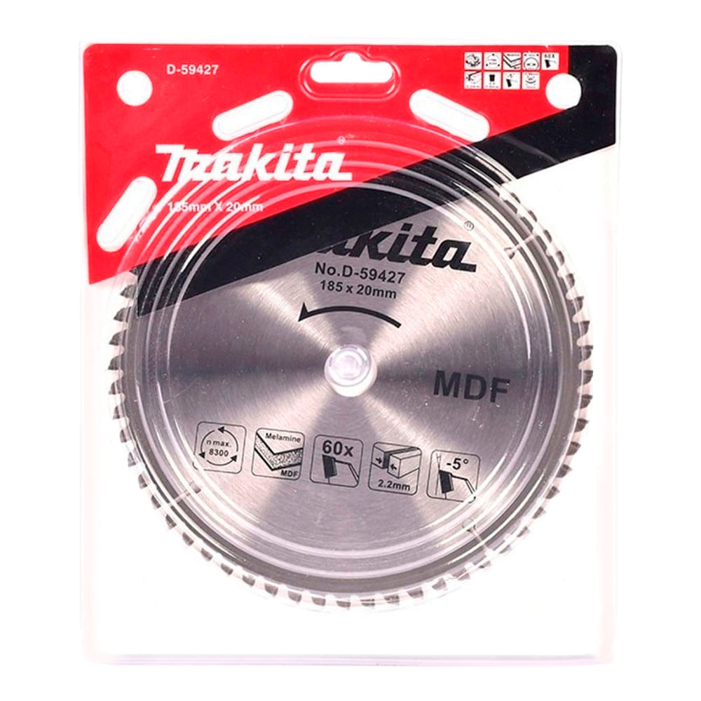 Disco Sierra para Melamine Makita 7-1/4"" x 20.0 x 2.20mm 60 Dientes