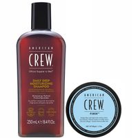 Shampoo Hidratante 250ml + Cera Mate Fiber 85gr American Crew Men