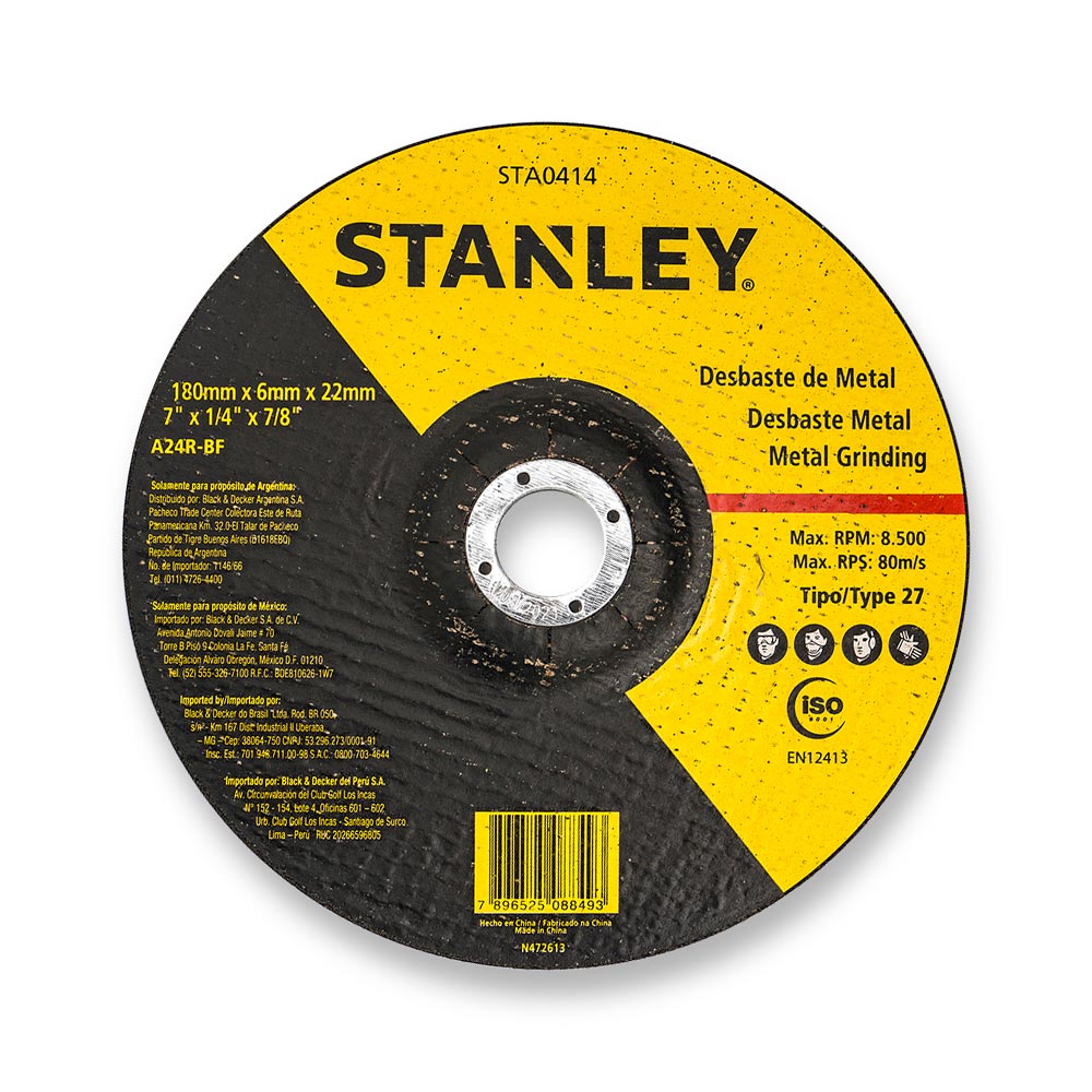 Disco de desbaste 7x1/4x7/8"" Stanley
