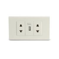 Tomacorriente Doble + USB Blanco Classic