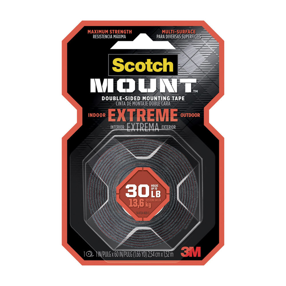 Cinta de doble contacto extrema 3M 25.4mm x 1.52m