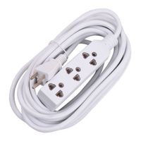 Extensión 3 tomas tierra 3x18awg 5m Blanco