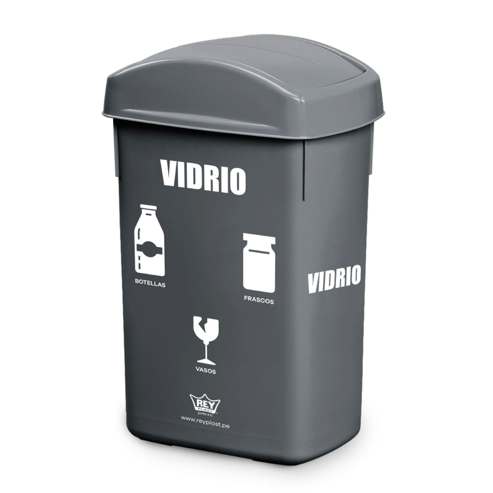 Papelera rectangular 27.8 litros Vidrio